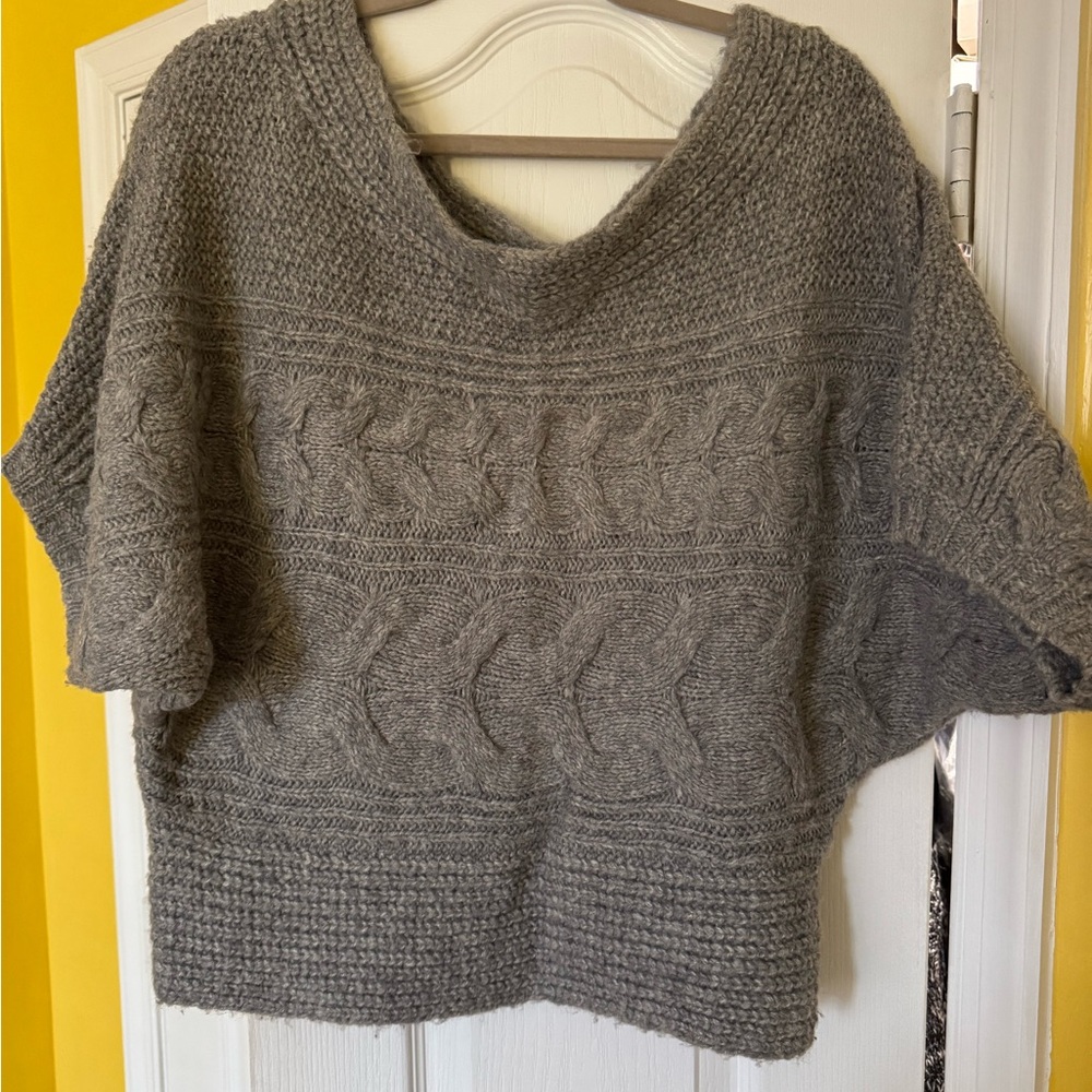 Gray Cable Knit Women's Sweater